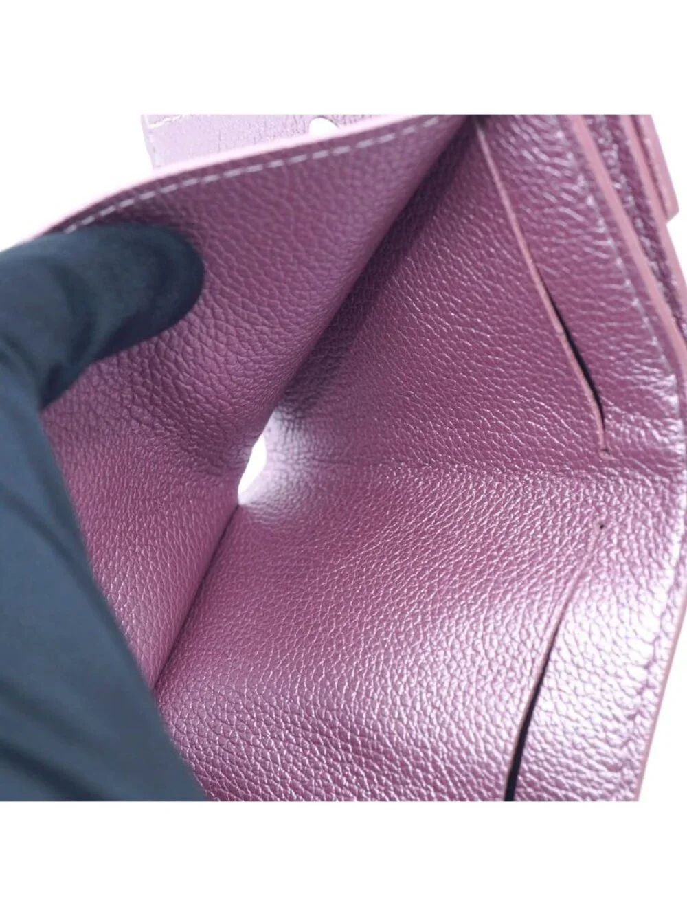 Louis Vuitton Portefeuille Lock Pink Silver Leather Coin Purse